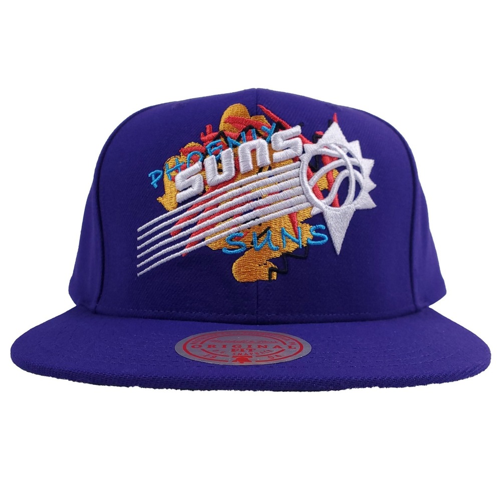 Phoenix Suns Mitchell & Ness NBA‎ Snapback Hat Cap 3D Logo Purple NWT